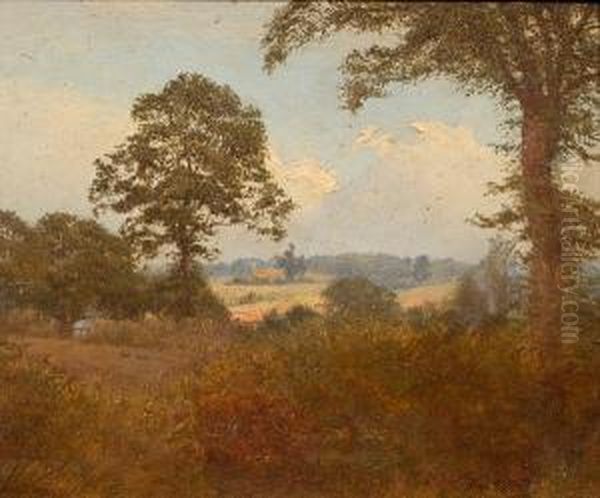 Wooded Landscape Oil Painting by George Thomas Rope