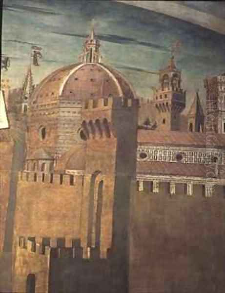 Detail depicting Florence Cathedral Oil Painting by Michelino Domenico di