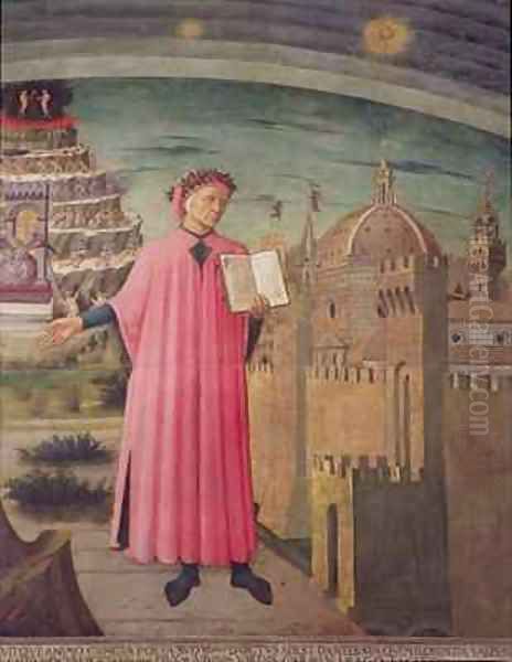 Dante reading from the Divine Comedy Oil Painting by Michelino Domenico di