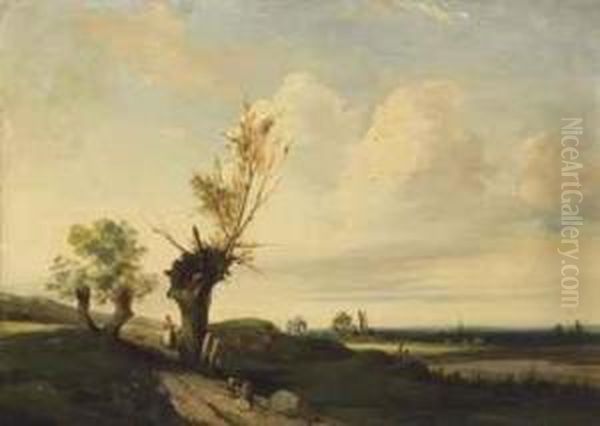 Paysage Au Saule Oil Painting by Camille-Joseph-Etienne Roqueplan