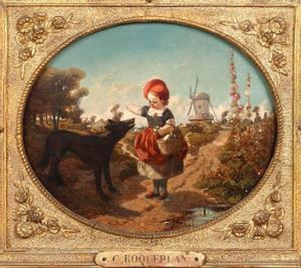 Little Red Riding Hood Oil Painting by Camille-Joseph-Etienne Roqueplan