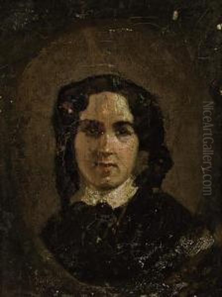 Portrait De George Sand Oil Painting by Camille-Joseph-Etienne Roqueplan