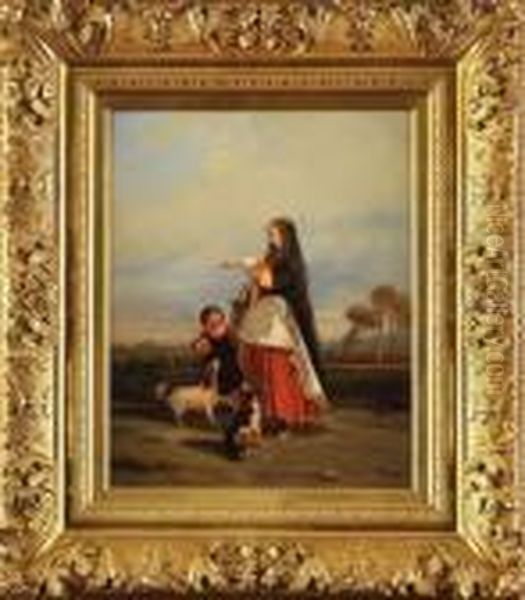 La Recompense Oil Painting by Camille-Joseph-Etienne Roqueplan