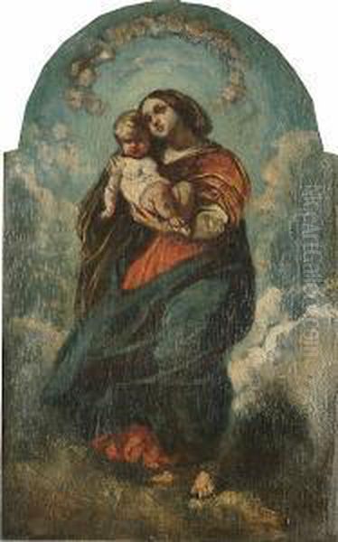 The Virgin And Child Enthroned Oil Painting by Camille-Joseph-Etienne Roqueplan