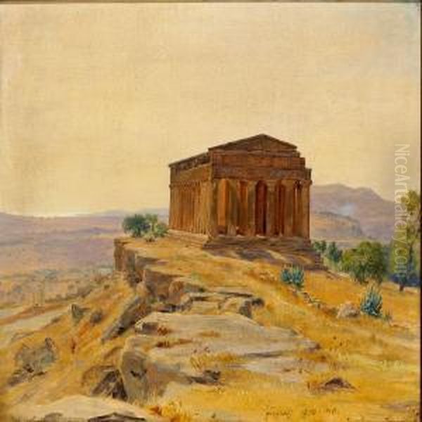 The Temple Ingirgenti Oil Painting by Martinus Rorbye