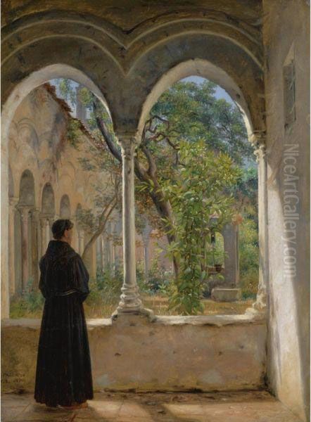 I Klosteret, Palermo (in The Cloister, Palermo) Oil Painting by Martinus Rorbye