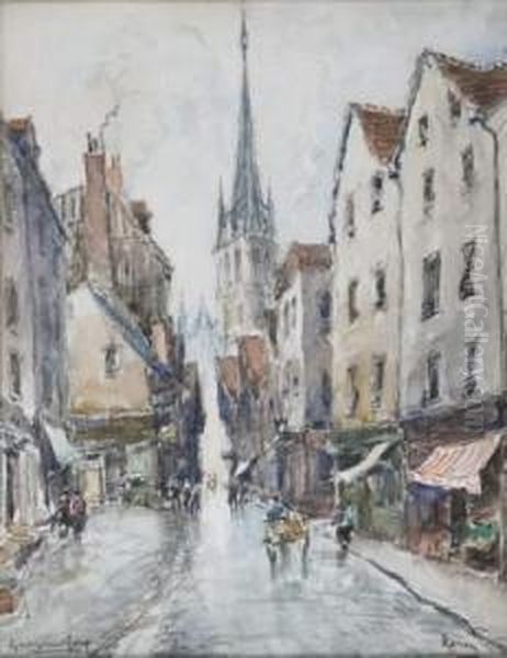 Rue De Rouen Oil Painting by Georges Rose