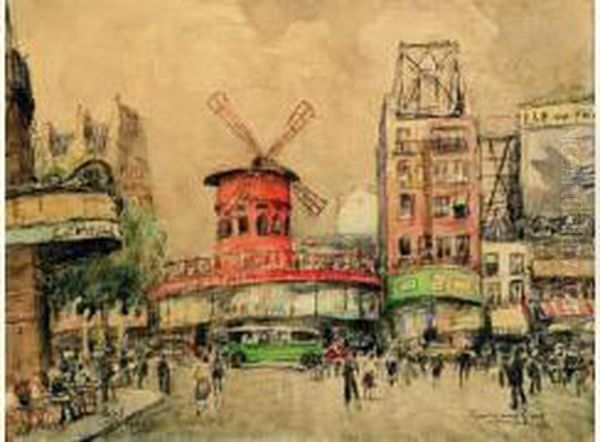 Paris, Le Moulin Rouge Oil Painting by Georges Rose