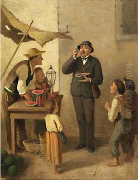 Che Bona L'anguria Oil Painting by Giovanni Luigi Rose