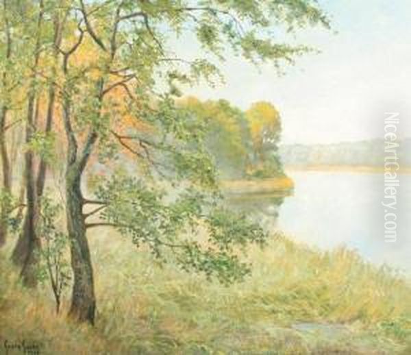 Oktobermorgen Am Liebnitzsee Oil Painting by Karl Julius Rose