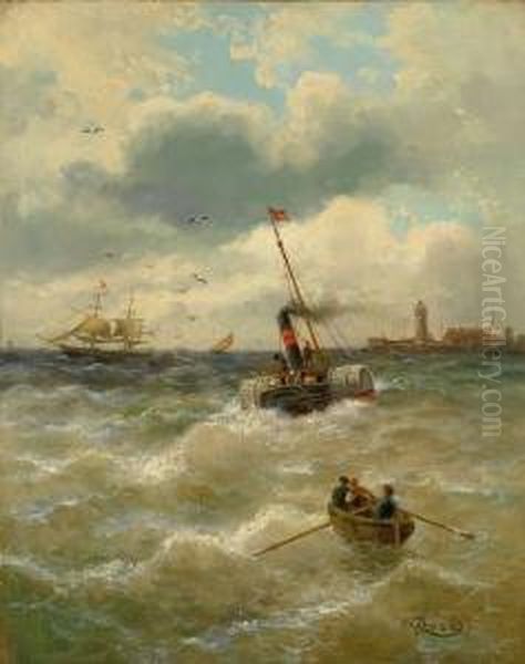 An Der Nordseekust Oil Painting by Karl Julius Rose