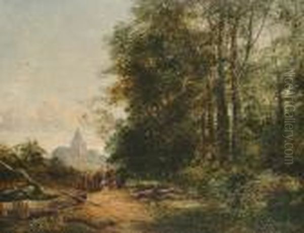 Near Marlow On Thames; Near Wargrave On Thames Oil Painting by William S. Rose