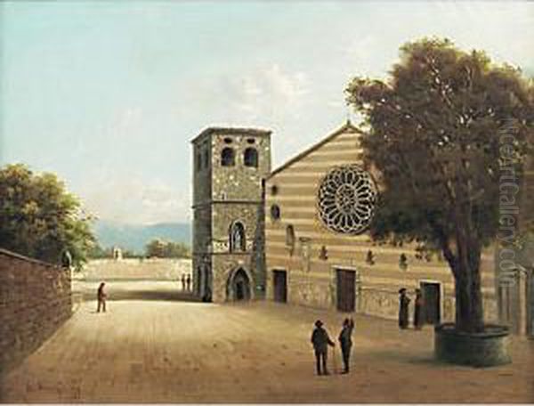 Chiacchiere A San Giusto Oil Painting by Antonio Rose'