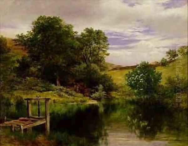 The Mill Dam Ardnaham Oil Painting by James Docharty