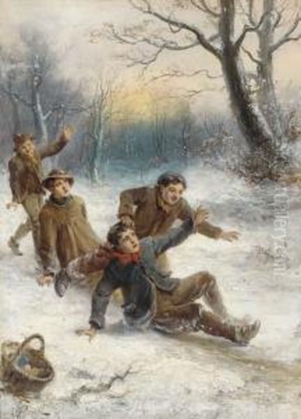 Frozen Frolics Oil Painting by Alexander Rosell