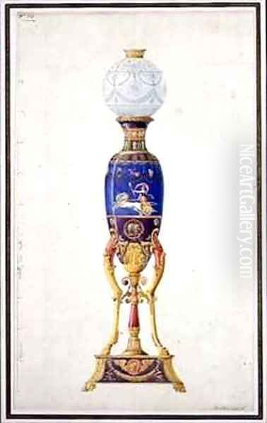 Design for a Porcelain Lamp Oil Painting by Jean Baptiste Dedeban