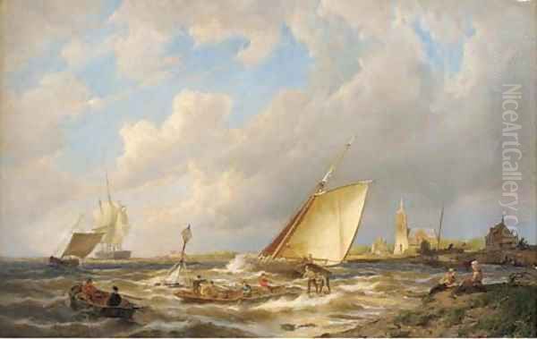 Maassluis, Holland Oil Painting by Pieter Christiaan Cornelis Dommersen