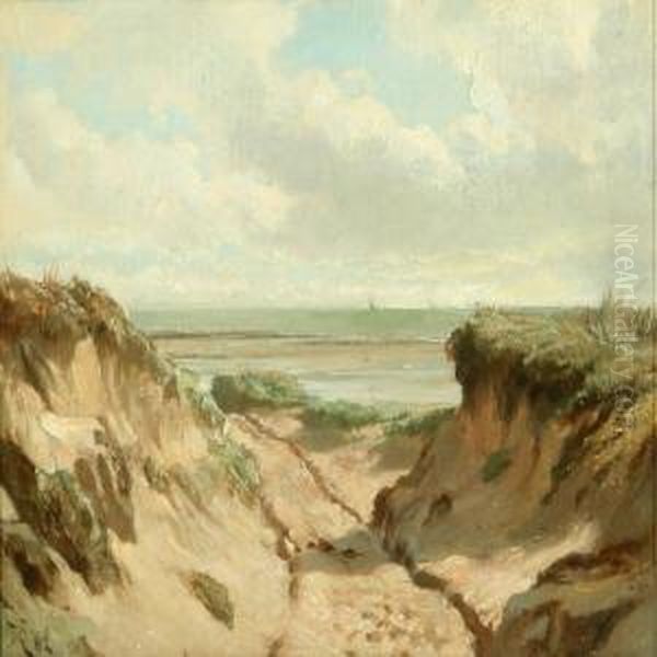 View Through Thesand Dunes Oil Painting by Vilhelm J. Rosenstand