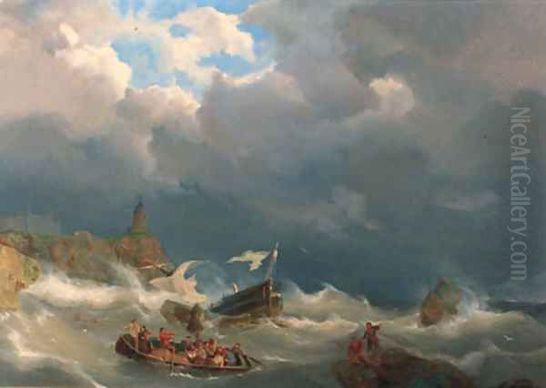 To the rescue Oil Painting by Pieter Christiaan Cornelis Dommersen