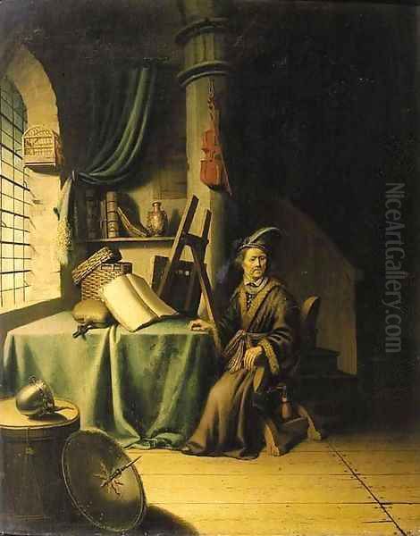 A scholar in an interior Oil Painting by Gerrit Dou