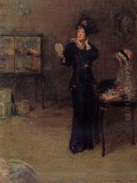 The Milliner's Shop Oil Painting by Albert Rosenthal