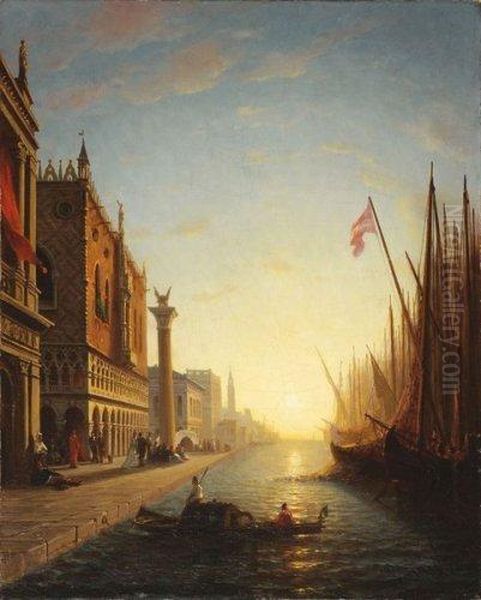 Le Palais Des Doges A Venise Oil Painting by Amedee Rosier