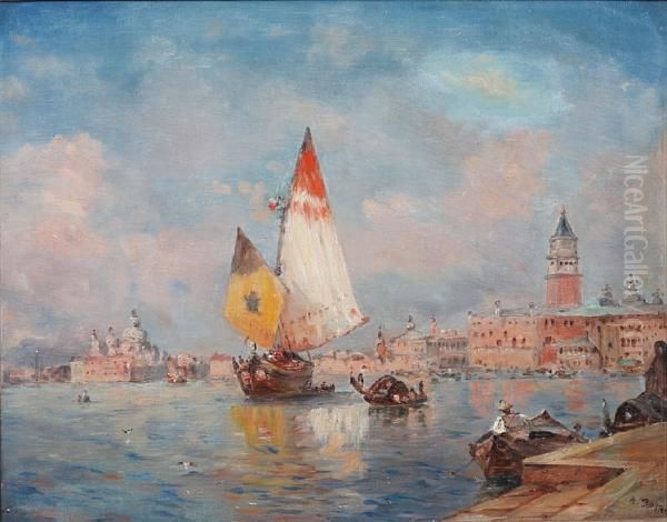 Vue De Venise Oil Painting by Amedee Rosier