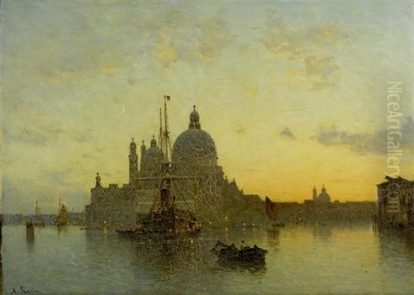 Venice At Sunset Oil Painting by Amedee Rosier