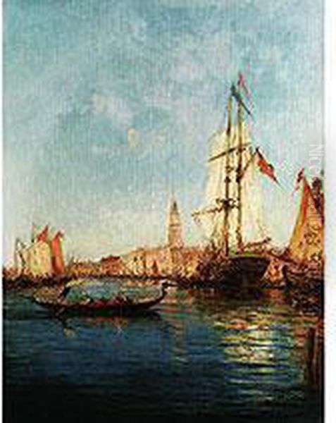 Ansicht Von Venedig Mit Canal Grande Oil Painting by Amedee Rosier