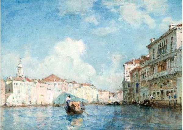 Vue De Venise Oil Painting by Amedee Rosier