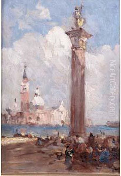 Vue De Venise, La Place Saint-marc Oil Painting by Amedee Rosier