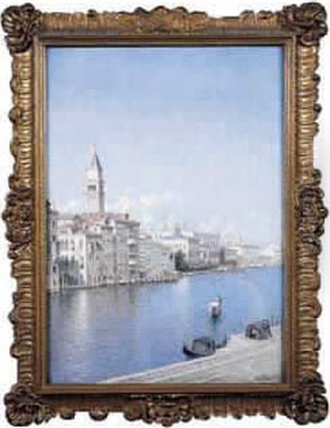 Le Grand Canal A Venise Oil Painting by Amedee Rosier