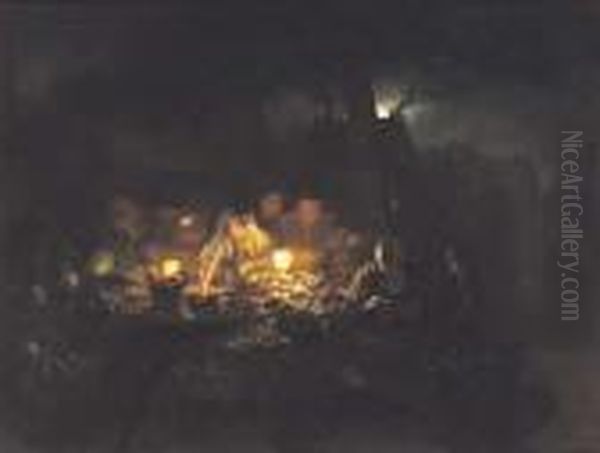 The Night Market Oil Painting by Johannes Rosierse