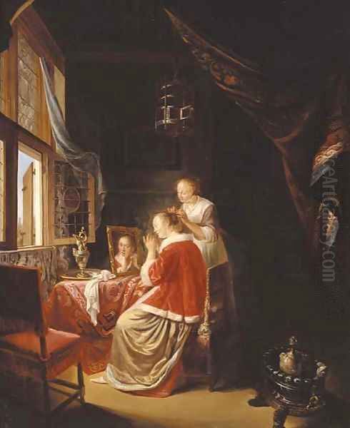 The morning toilet Oil Painting by Gerrit Dou