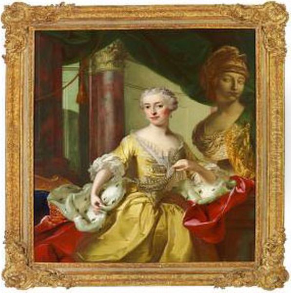 Portrait Of Princess Maria Felice Colonna Oil Painting by Alexander Roslin