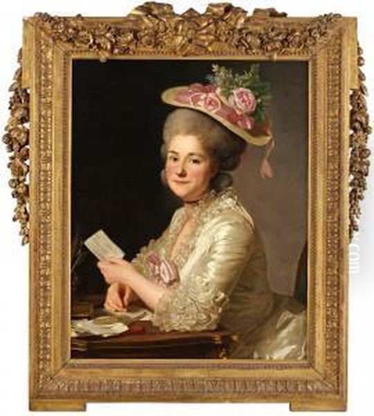 Marie Emilie Boucher Oil Painting by Alexander Roslin