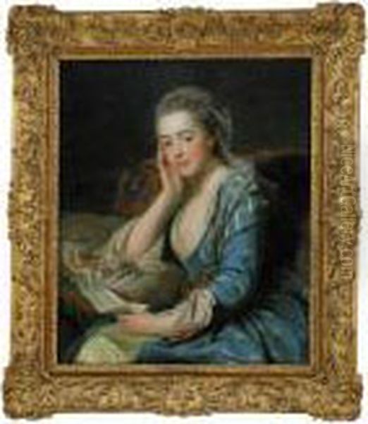 Portrait Of Comtesse De Bonneval Oil Painting by Alexander Roslin