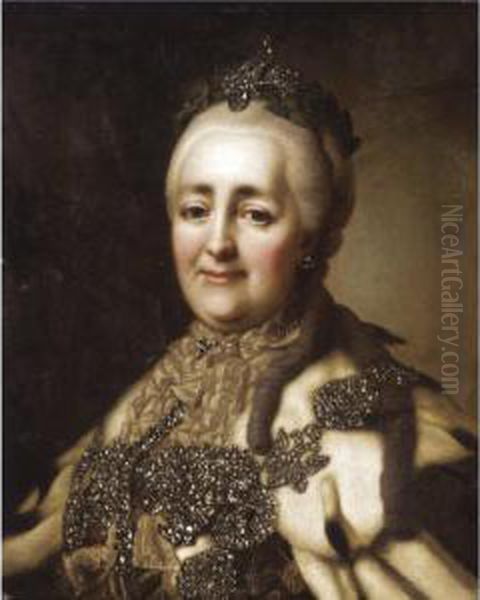 Portrait Of Catherine The Great Oil Painting by Alexander Roslin