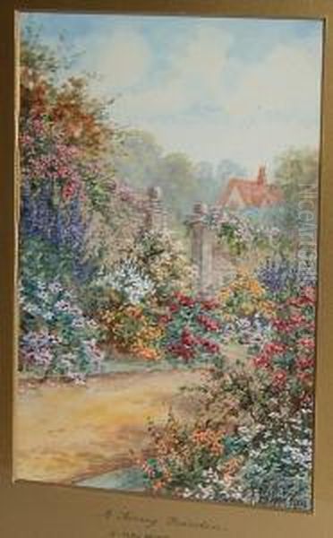 A Surrey Garden Oil Painting by Joseph Halford Ross