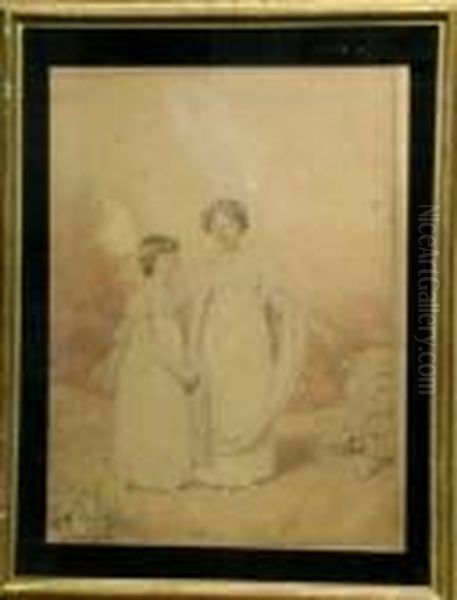 Two Sisters Oil Painting by William Charles Ross