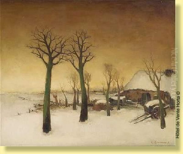 Paysage Enneige Oil Painting by Jacques Rosseels