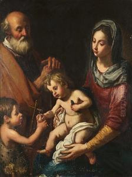 The Holy Family With The Infant Saint John The Baptist Oil Painting by Matteo Rosselli