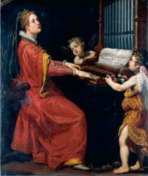 Saint Cecilia Oil Painting by Matteo Rosselli