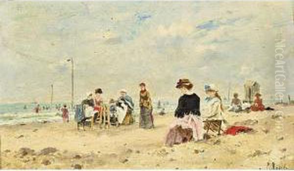 A Day At The Beach Oil Painting by Paul Rossert