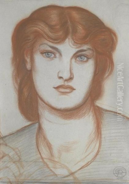 Study Of Alexa Wilding For Regina Cordium Oil Painting by Dante Gabriel Rossetti