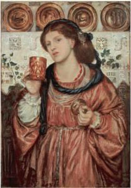 The Loving Cup Oil Painting by Dante Gabriel Rossetti