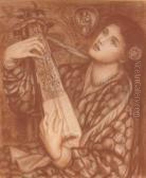 A Christmas Carol Oil Painting by Dante Gabriel Rossetti