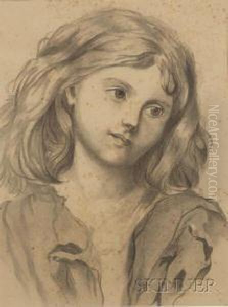 Portrait Of A Young Girl. Oil Painting by Dante Gabriel Rossetti