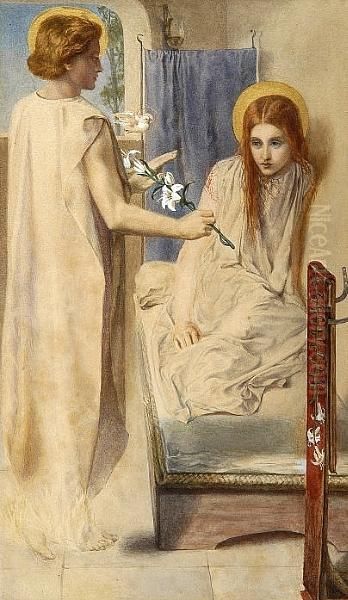 The Annunciation Oil Painting by Dante Gabriel Rossetti