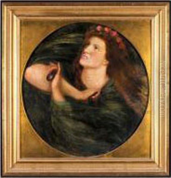 La Castagnetta Oil Painting by Dante Gabriel Rossetti